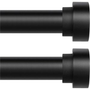 2 Pack Black Curtain Rods for Windows 28 to 48 Inch(2.3-4ft),1 Inch Adjustable